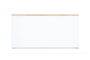 Photograph of Premium White Slatted Bar with Polished Wood Top
