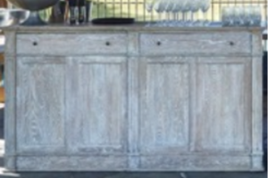 Photograph of Rustic Whitewash Timber Bar-200cmL x 70cmW x 110cmH