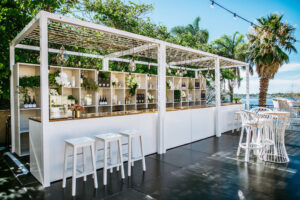 Photograph of White Cabana Canopy with Sheer Drapes