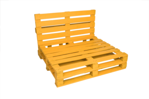 Photograph of Cinder Glow Pallet Wooden Seat- 1.13mL x 1.20mW x 80cmH