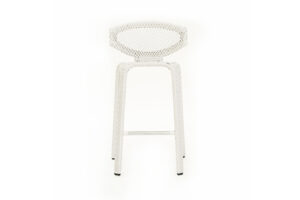 Photograph of White Rattan Miami Stool &#8211;  570mm × 460mm × 1060mmH
