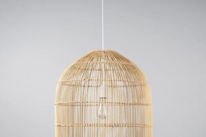 Photograph of Bamboo Cage Shade Pendant Light