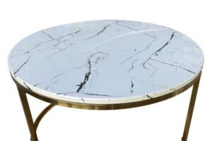 Photograph of Coffee Table Capri with Gold Frame and Marble Top