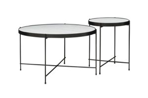 Photograph of Linear Black Round Coffee Table Duo