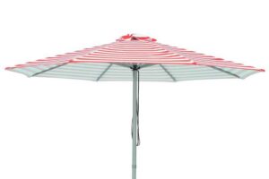 Photograph of Market Umbrella Striped Red and White- 48mm Pole &#8211; 3m x 3m