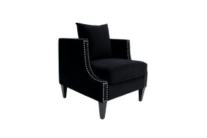 Photograph of Luxe Velvet Arm Chair with Studs - Black