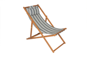 Photograph of Deckchair Charcoal and White Beach