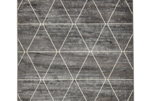 Photograph of Grey Rug with White Triangle Pattern