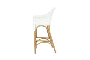 Photograph of Galley Bay White / Natural Rattan Cocktail Stool