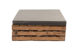Photograph of Pallet Daybed Square with Cushion &#8211; 1.2mL x 1.2mW x 48cmH